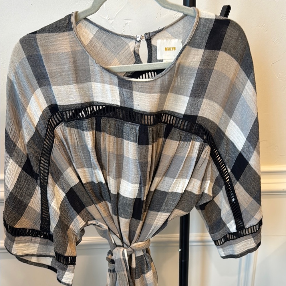 Maeve Plaid Tie-Front dress